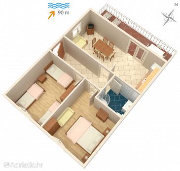 Apartman A-1005-a - Apartmanok Mastrinka (Čiovo) - 1005