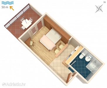 Cтудио AS-3074-f - Апартмани и соби Milna (Hvar) - 3074