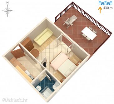 Garzon AS-5386-a - Apartmanok Vantačići (Krk) - 5386