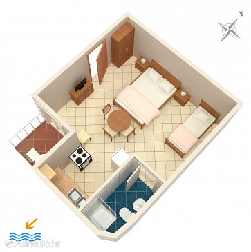 Studio flat AS-1042-a - Apartments Marušići (Omiš) - 1042