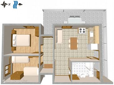 Plan Mastrinka, Plan u smještaju tipa apartment, WIFI.