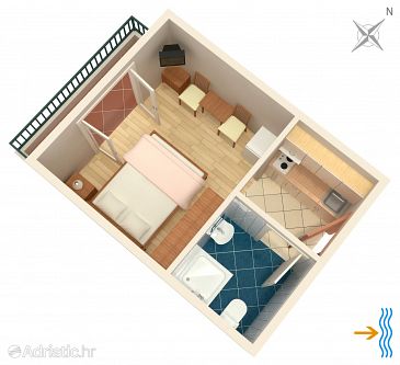 Studio flat AS-2073-c - Apartments Uvala Pokrivenik (Hvar) - 2073