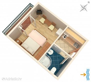 Studio flat AS-2073-d - Apartments Uvala Pokrivenik (Hvar) - 2073