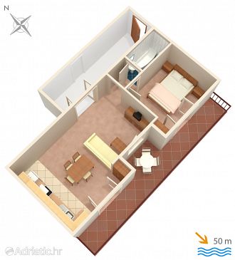Apartment A-2603-a - Apartments and Rooms Živogošće - Mala Duba (Makarska) - 2603