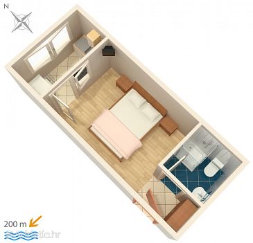 Garsonieră AS-2613-a - Apartamente și camere Podaca (Makarska) - 2613