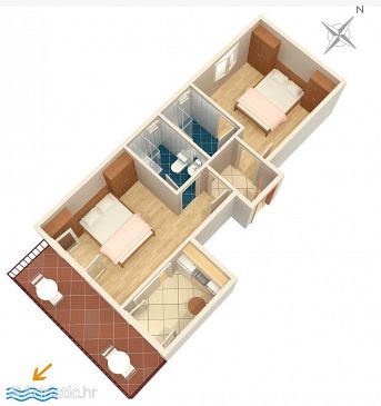 Apartment A-2614-d - Apartments Podgora (Makarska) - 2614