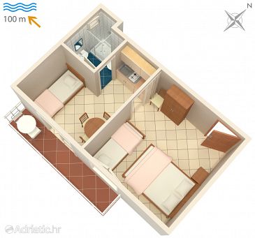 Studio flat AS-2617-f - Apartments Podaca (Makarska) - 2617