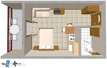 Studio flat AS-2627-a - Apartments Bratuš (Makarska) - 2627