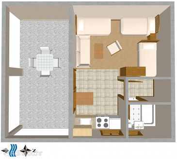 Studio flat AS-2635-a - Apartments Podaca (Makarska) - 2635