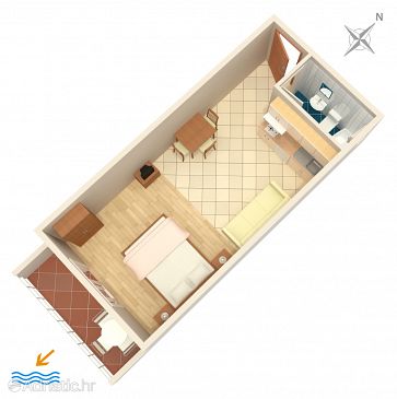 Studio flat AS-2679-b - Apartments Igrane (Makarska) - 2679