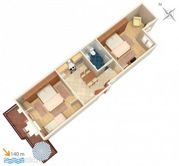 Apartment A-2752-a - Apartments and Rooms Brela (Makarska) - 2752