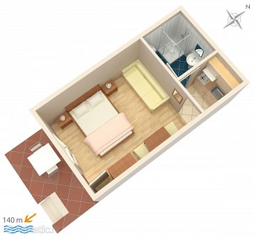 Studio flat AS-2752-a - Apartments and Rooms Brela (Makarska) - 2752