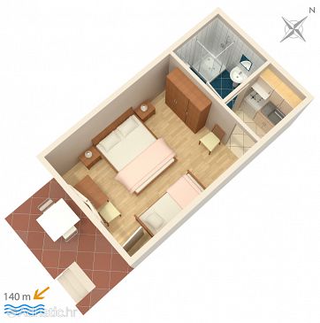 Studio flat AS-2752-b - Apartments and Rooms Brela (Makarska) - 2752