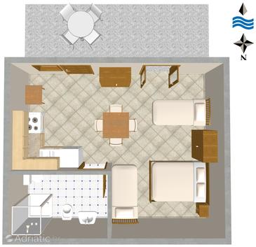 Studio flat AS-2762-a - Apartments Lokva Rogoznica (Omiš) - 2762
