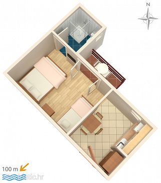 Studio flat AS-2821-c - Apartments Duće (Omiš) - 2821