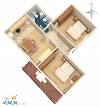 Apartment A-2965-c - Apartments Sumpetar (Omiš) - 2965