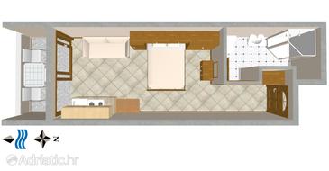 Plan Nemira, Plan u smještaju tipa studio-apartment.