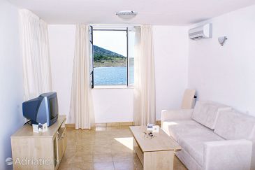 Living room Vinjerac, Living room u smještaju tipa apartment, dostupna klima, dopusteni kucni ljubimci i WIFI.
