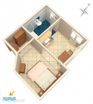 Plan Banjol, Plan u smještaju tipa studio-apartment, dopusteni kucni ljubimci.