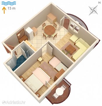 Apartment A-334-c - Apartments Kraj (Pašman) - 334