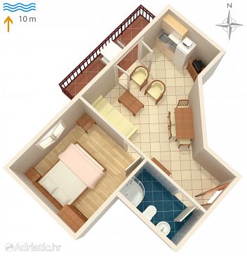 Apartment A-3460-a - Apartments Kraj (Pašman) - 3460
