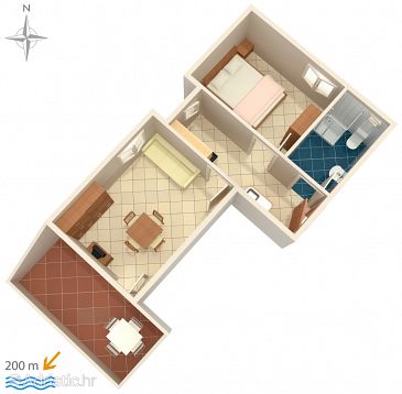 Plan Potočnica, Plan u smještaju tipa apartment, WIFI.