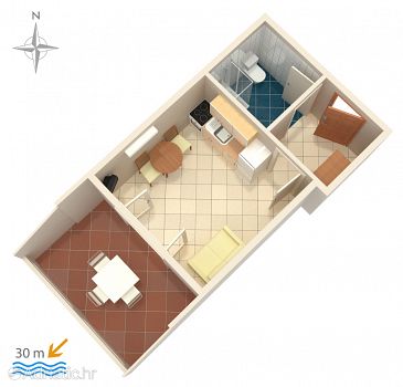 Studio flat AS-4129-a - Apartments Kustići (Pag) - 4129
