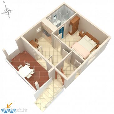 Plan Stara Novalja, Plan u smještaju tipa house.