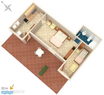 Plan Bilo, Plan u smještaju tipa apartment, WIFI.