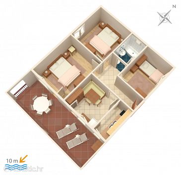 Plan Vinišće, Plan u smještaju tipa apartment, WIFI.