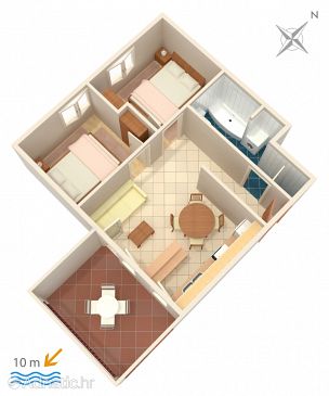 Plan Vinišće, Plan u smještaju tipa apartment, WIFI.