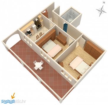 Plan Zavalatica, Plan u smještaju tipa apartment, WIFI.
