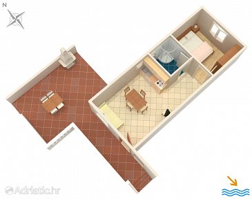 Plan Orebić, Plan u smještaju tipa apartment, WIFI.