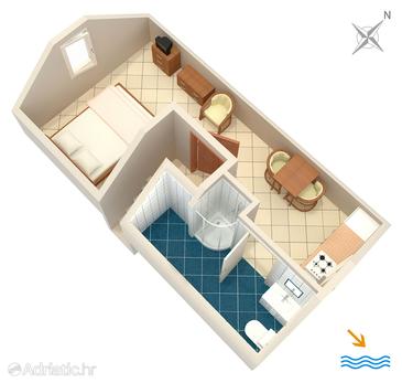 Plan Primošten, Plan u smještaju tipa studio-apartment, WIFI.