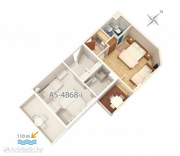 Studio flat AS-4868-h - Apartments Balića Rat (Omiš) - 4868
