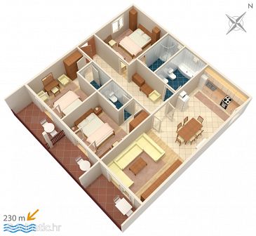 Apartment A-4890-a - Apartments Drvenik Gornja vala (Makarska) - 4890