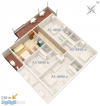 Studio flat AS-4890-c - Apartments Drvenik Gornja vala (Makarska) - 4890