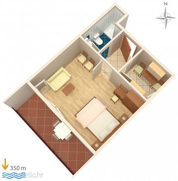 Plan Palit, Plan u smještaju tipa apartment.