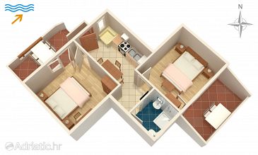 Plan Supetarska Draga - Donja, Plan u smještaju tipa apartment, dopusteni kucni ljubimci i WIFI.