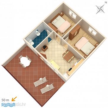 Plan Jezera, Plan u smještaju tipa apartment, dopusteni kucni ljubimci i WIFI.