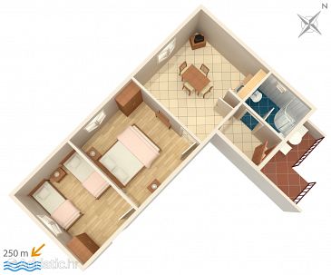 Plan Jezera, Plan u smještaju tipa apartment, dopusteni kucni ljubimci.