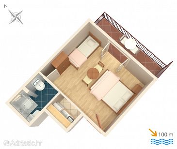 Studio flat AS-515-c - Apartments Podaca (Makarska) - 515