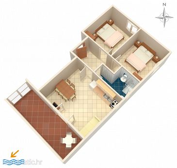 Apartment A-523-c - Apartments Mandre (Pag) - 523