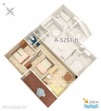 Plan Mimice, Plan u smještaju tipa apartment, dopusteni kucni ljubimci i WIFI.