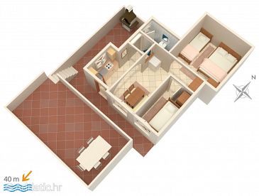Plan Rastići, Plan u smještaju tipa apartment, WIFI.