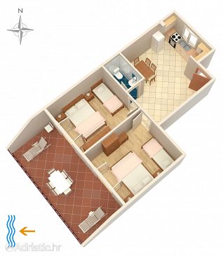 Apartment A-5414-a - Apartments and Rooms Punat (Krk) - 5414
