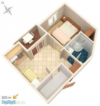 Plan Njivice, Plan u smještaju tipa apartment, WIFI.