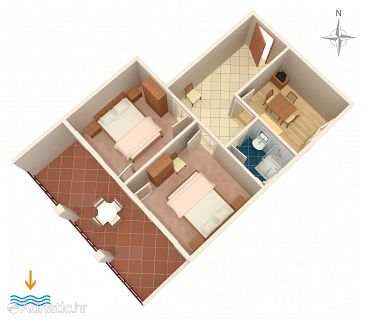 Plan Novi Vinodolski, Plan u smještaju tipa apartment.