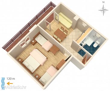 Plan Bibinje, Plan u smještaju tipa apartment, WIFI.