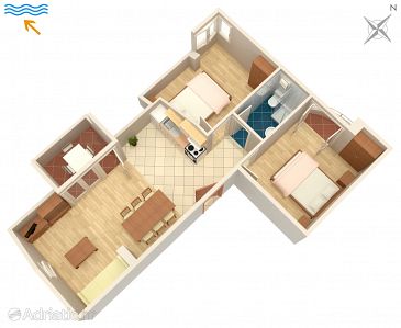Plan Zadar, Plan u smještaju tipa apartment, WIFI.